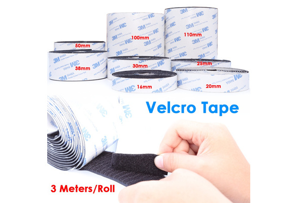 3M Tape 3 Meters/Roll Strong Self Adhesive Velcro Hook Loop Tape Fastener  Sticky Home DIY