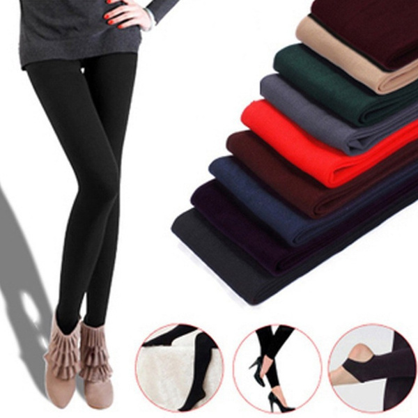 Winter Legging Women - Warm Velvet Fleece Lined Thick Tights in Many Colors