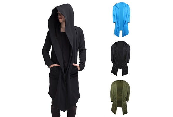 Mens long hooded online cardigan