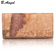 Clutch/ Wallet, leather wallet, alvieromartini, worldmap
