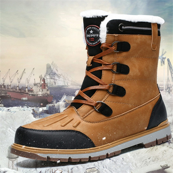 Mens Boots Waterproof Insulated Durable Outdoor Work Rain Winter Snow Duck  Bean Boots Winter Boots Snow Boots for Men