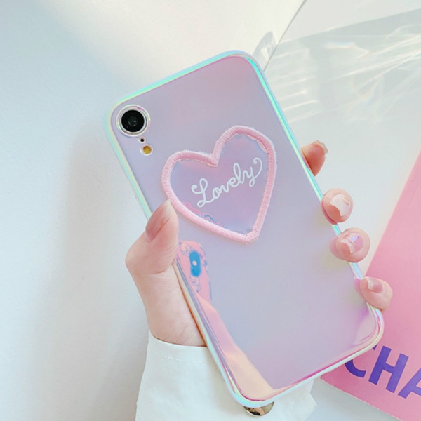 Electroplated Heart Clear Pink IPhone Cases for Iphone 11 Pro Xs X Xr Max 8  7 Plus 6 6s Back Cover Coque Capa Iphone Soft Silicone IPhone Accessories  Cutte Iphone 6s Iphone Xr Cases