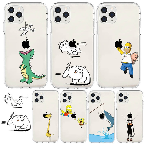 Funny Animal Dinosaur Phone Case For iPhone 11 11 Pro 11 Pro Max Fundas Coque Christmas Gift