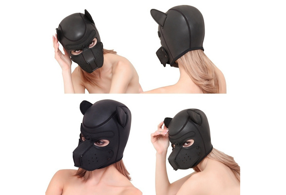 Unbranded Latex Rubber Full Head Pup / Puppy Play Hood Mask | Cosplay Role Play | Unisex