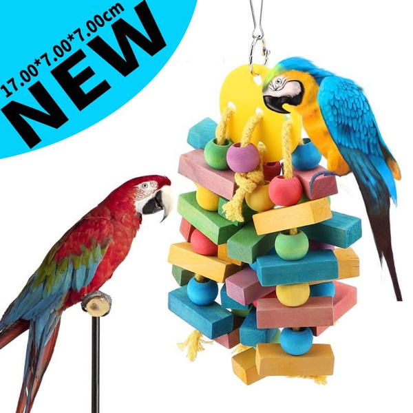 Bird Parrot Toys Swing Chewing Playground Gym Macaw Cockatoos Birds Bead Toy 
