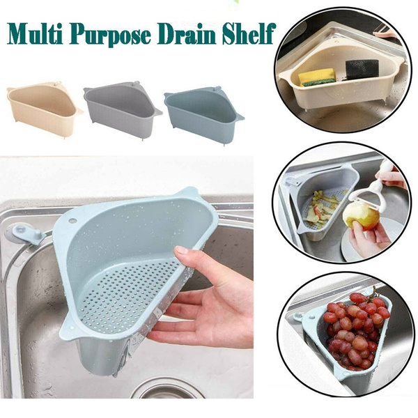 Multifunctional Triangle Storage Holder Drain Shelf Kitchen Multi-purpose Basket