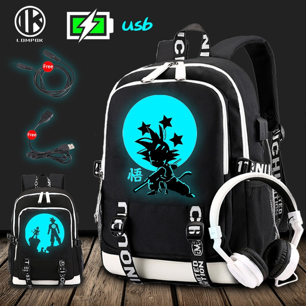 Bzdaisy Dragon Ball Goku Backpack with USB Charging and Laptop