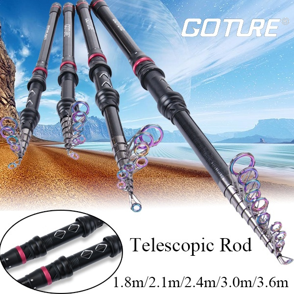 Goture Telescopic Fishing Rod 1.8m-3.6m Travel Rod 24T Carbon