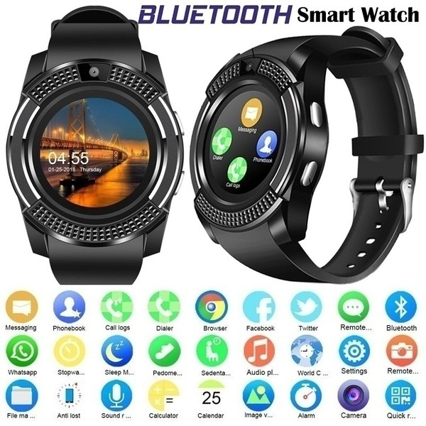 v8 bluetooth smart watch sports fitness tracker sd card sim card smartwatch phone pedometer sleep monitor