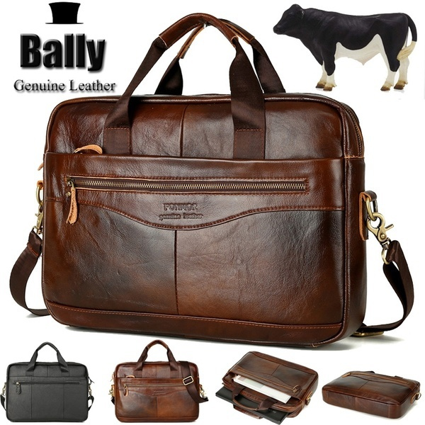 NEW Mens Genuine Vintage Brown Leather Messenger Bag Shoulder Laptop Briefcase