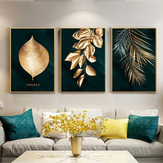 golden, Plants, Modern, art