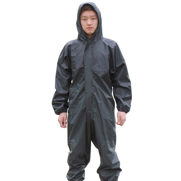 Waterproof Overalls Hooded Rain Coveralls Work Clothing Dust-proof Paint  Spray Unisex Raincoat Workwear Safety Suits