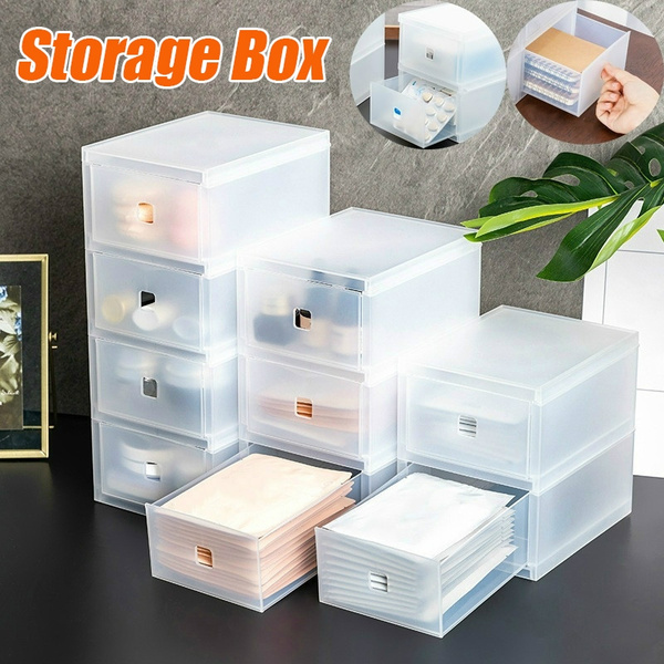 20L Transparent Stackable Drawer Storage Desktop Box Cabinet