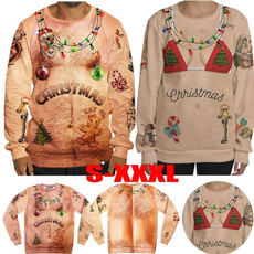 Funny, Plus Size, Christmas, loose top