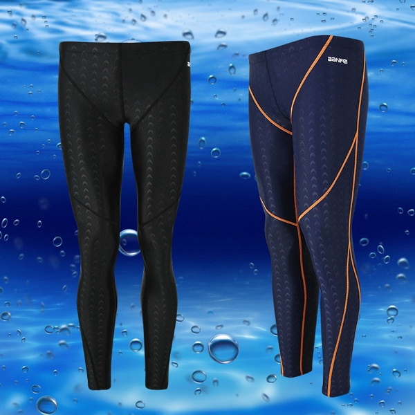 Panegy Men Long Swim Pants Drawstring Quick Drying Diving Legging