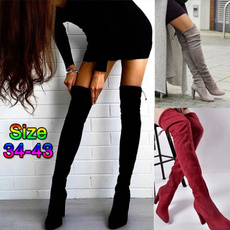 Knee High Boots, Suede, long boots, Womens Shoes