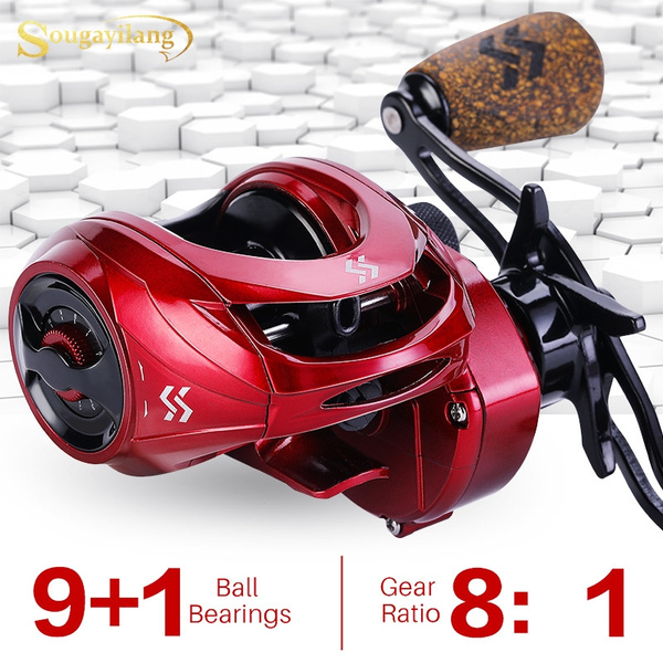 Sougayilang Baitcasting Reel 8:1 Gear Ratio 9+1 BB Colorful