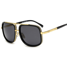 Square, UV400 Sunglasses, Vintage, Metal