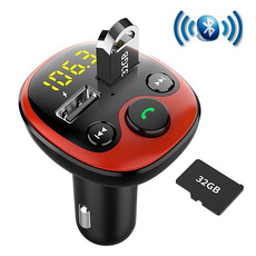 Wireless Bluetooth 5.0 FM Transmitter & Dual USB Car Fast Charger Car Kit MP3 Player Radio Adapter Supports Handsfree Calling TF Card USB Flash Drive