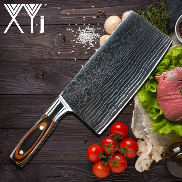 XYj Handmade Kitchen Knife Set Stainless Steel Cleaver Slicing