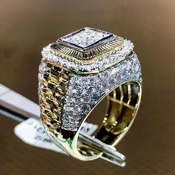 iced out diamond ring mens