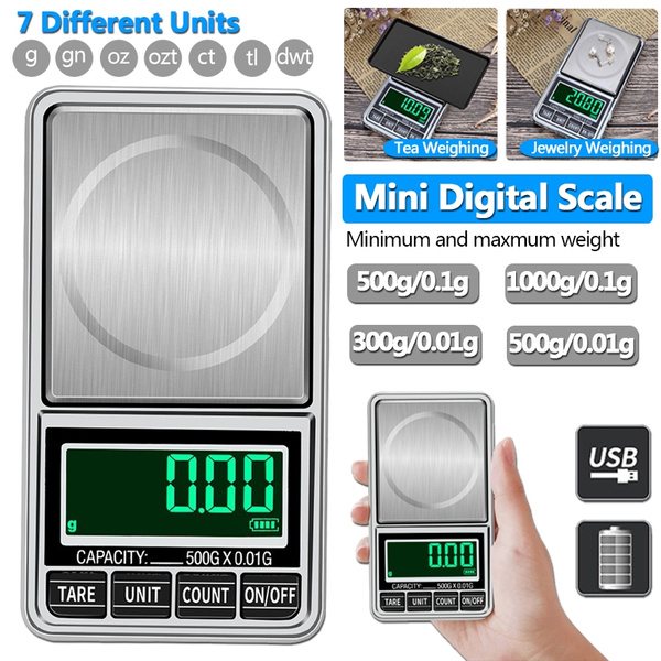 Portable Mini Digital Scales Jewelry Pocket Balance Weight Gram LCD 500g 0.01g