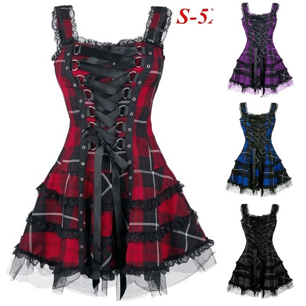 goth lace up dress