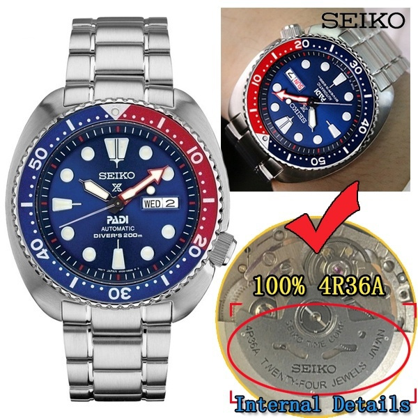 Seiko PADI Water Ghost Reloj mecánico para hombre Reloj de buceo Correa  plateada Negro Rojo Naranja Bisel | Wish