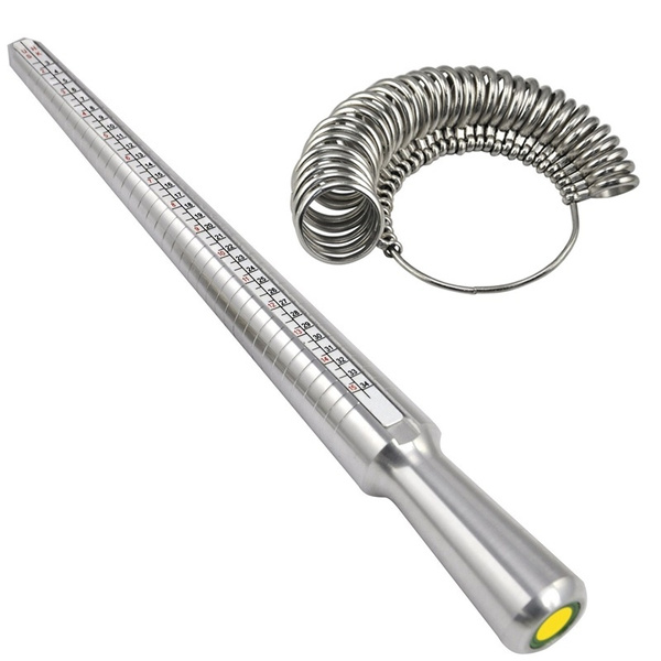 Metal Steel Ring Sizer Guage Mandrel Finger Sizing Measure Stick Standard Tools~