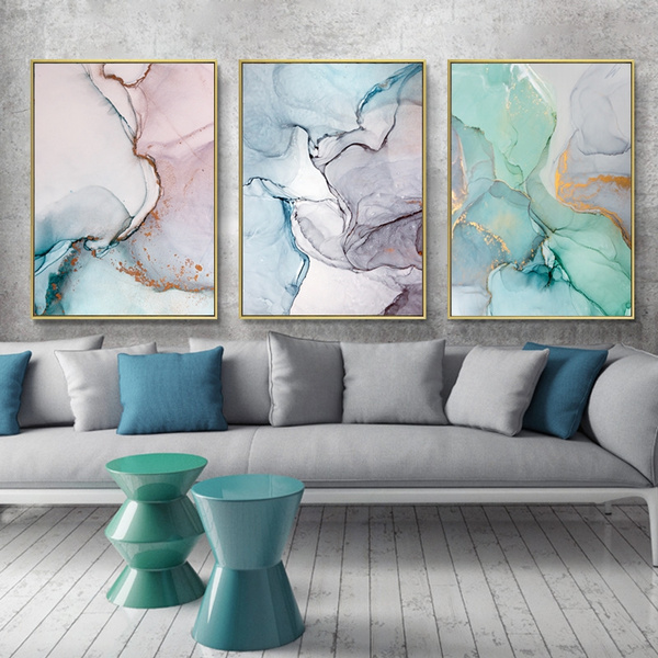 Abstract Green Stone Pattern Nordic Poster Canvas Painting Quadro Wall Pictures