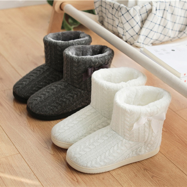 Women Winter Warm Ankle Boots Indoor Plush Slipper Boots Cozy Home Shoes