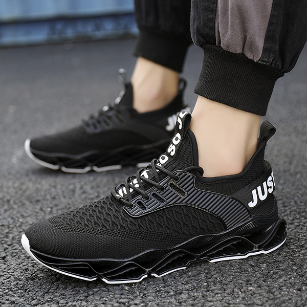 pure black sports shoes