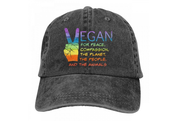 Vegan Compassion Animals People Colourful Mens Womens Adjustable Baseball Cap Trucker Dad Hats