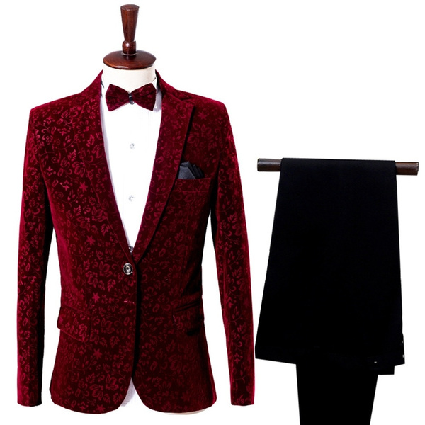 red velvet prom suit