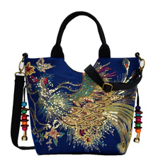 peacock, embroiderybag, luggageampbag, Casual bag