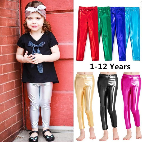 Baby pants for girls Kids Leggings Children's pencil pants Trousers Faux PU  Leather Legging Slim trousers 3-12 years