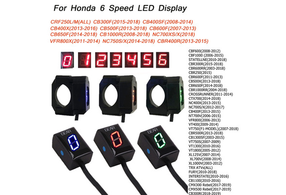 For Honda 6 Speed Led Gear Digital Display Indicator Motorcycle Plastic Light Direct Plug In Red Blue Green Cbr250 Cbr300r Cbr400r Cbr500r Cbr600rr Cbr1000rr Wish