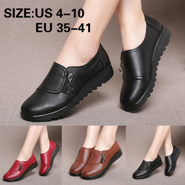 leather work shoes women's