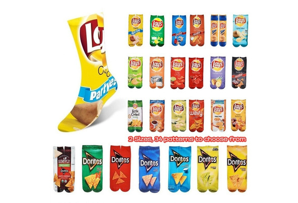 Men Women Girl Art Long Socks Funny Unisex printing Potato chips Knee High Socks Men Women Girl Art Long Socks Funny Unisex printing Potato chips Knee High Socks