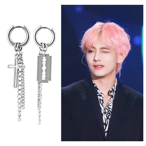 Mismatched BTS V Earrings-front Back Chain Earrings-multi Tassel Hoop  Earrings-long Vertical Round Bar Dangle Earrings-kpop Style Earrings - Etsy  Singapore