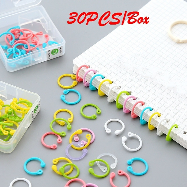 12Pcs Easy Ring Paper Book Loose Leaf Binder Keychain Key Stationery Accessor H$