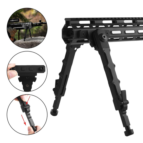 9"  Rifle Bipod Lightweight Adjustable for Gun Hunting Matte Black M-LOK 7.5" 