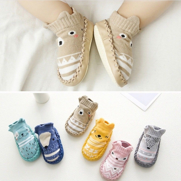 1 Pair Newborn Soft Comfort Baby Socks Anti Slip Shoes Cotton Floor ...