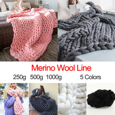 merinowoolyarn, Knitting, largeyarn, Blanket