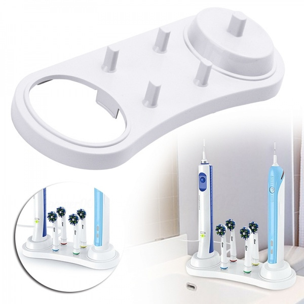 Electric Toothbrush Stand Charger & Replacement Heads Holder For Braun Oral-B 