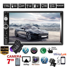 7Inch 2Din HD Car Video Player MP5 Touch Screen Digital Display Bluetooth Multimedia Mirror Link Radio Build-in Autoradio FM /AUX /USB /SD Function with Steering Wheel Control and Optional Camera