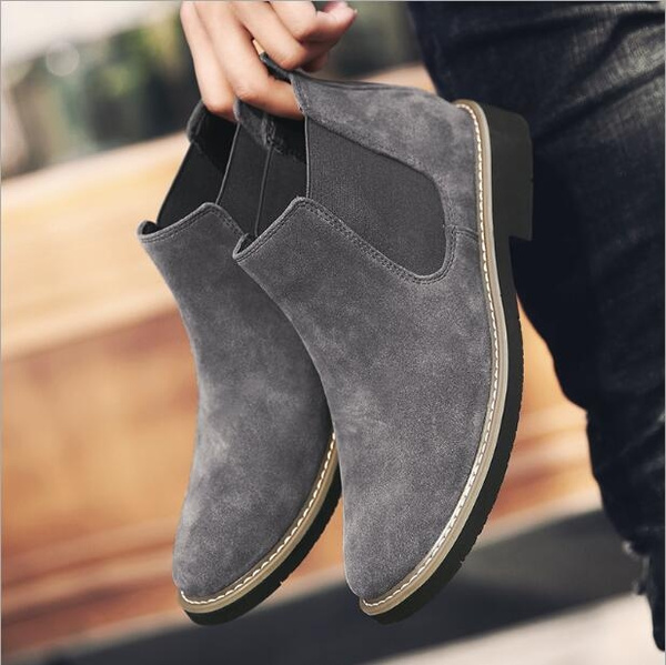 velvet chelsea boots men's