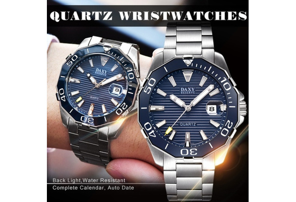 DAXY メンズクラシックダイビングシリーズクォーツ時計防水スチールステンレスブランドの高級時計メンズ腕時計