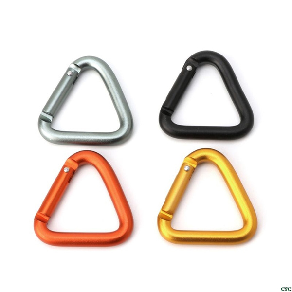 Triangle Carabiner Outdoor Camping Hiking Keychain Snap Clip Hook Kettle Buckle 