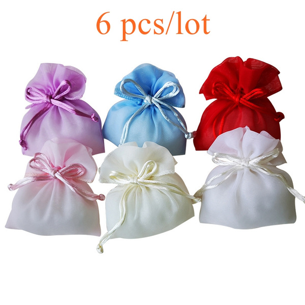  6 Pcs Drawstring Jewelry Bags Drawstring Jewelry Pouch